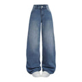 Nivne Tco Tween Girls Wide Leg Jeans - Zipper Fly and Pockets, Elastic Waistband Cute Baggy Denim Pants for Girls Clothing