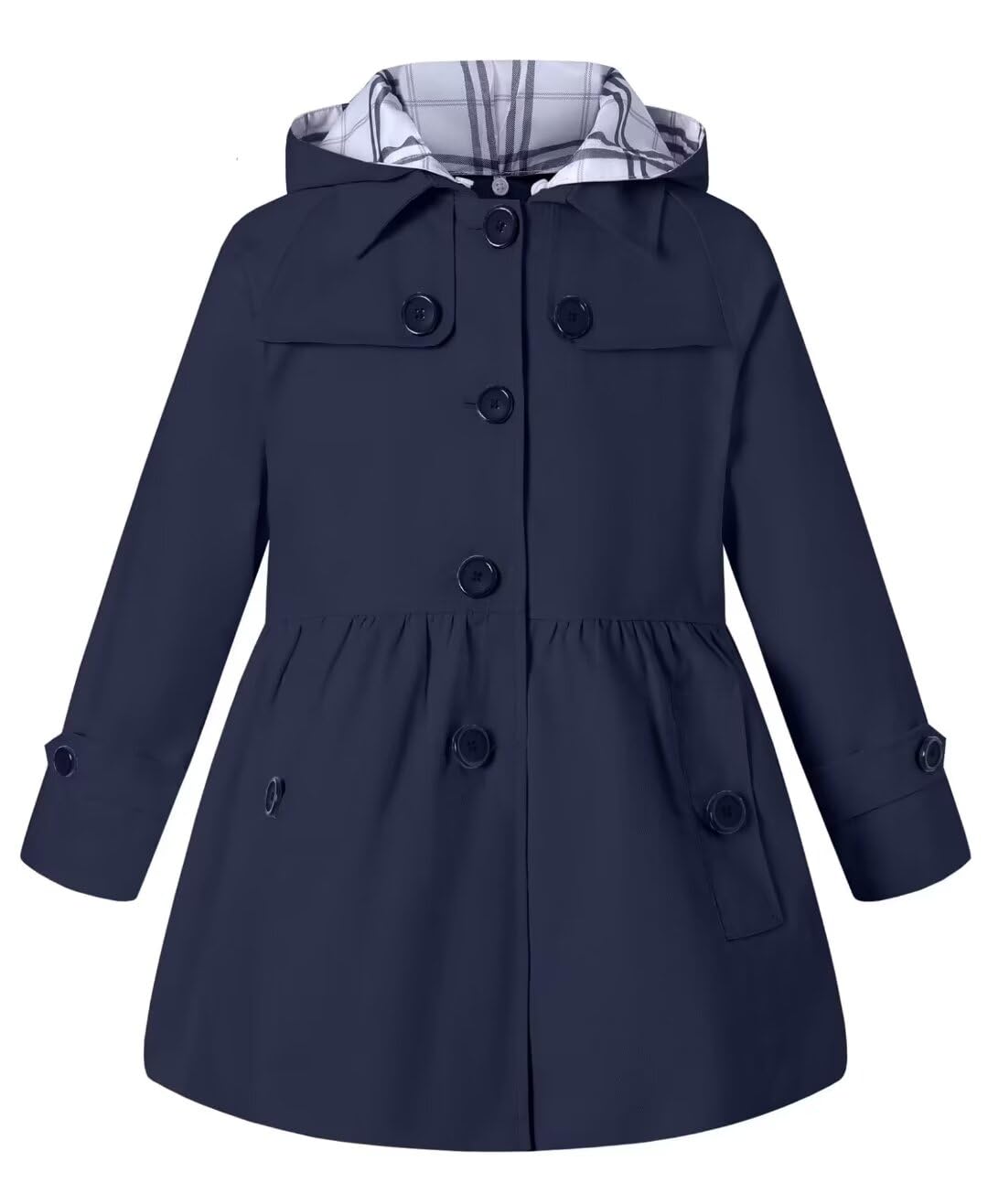 Girl's Hooded Single Breasted Trench Coat Outerwear