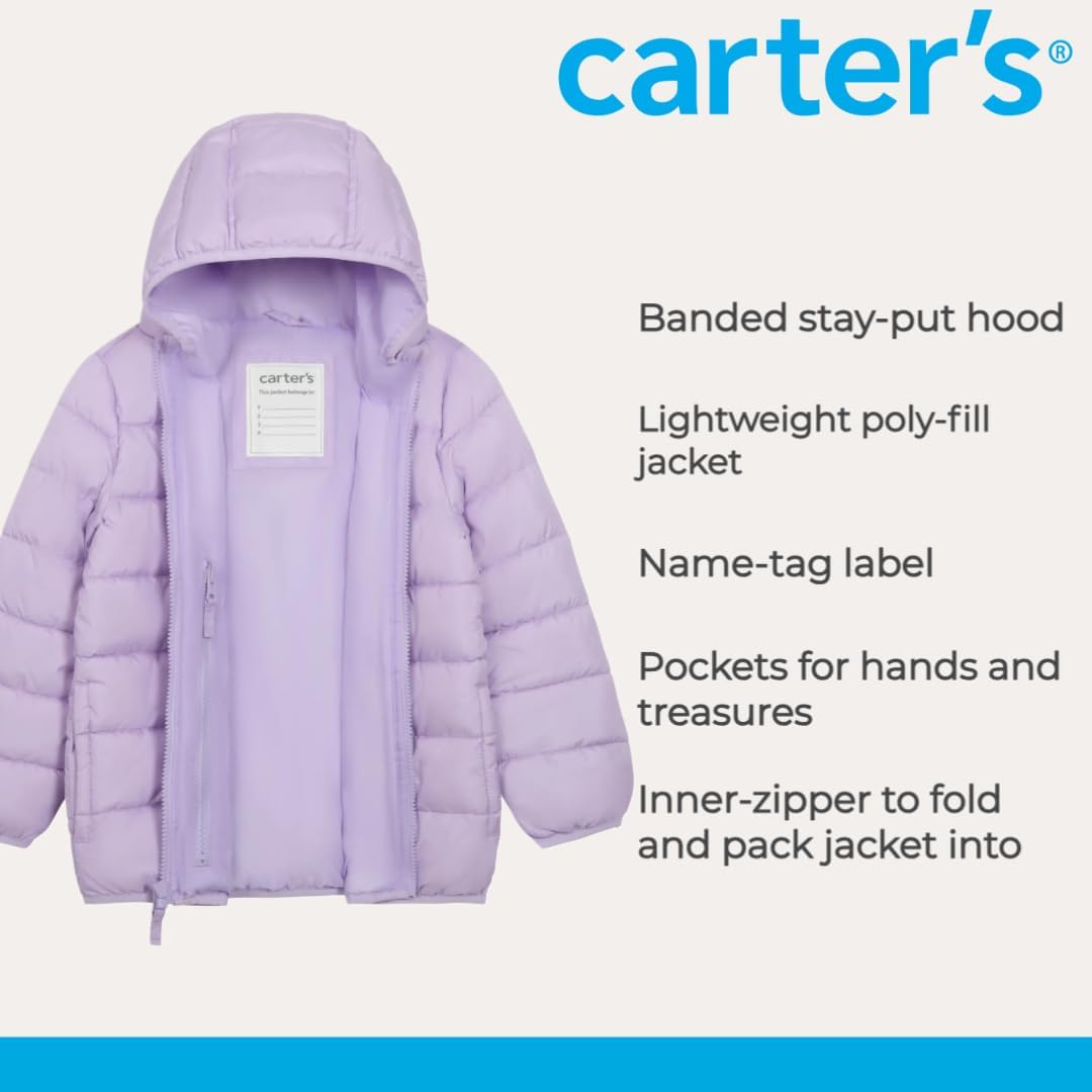 Carter's Girls' Stuff-a-Puff Packable Puffer Jacket