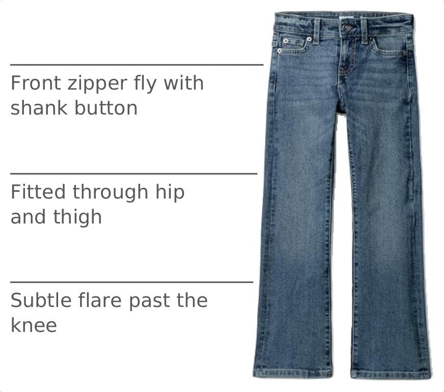 Amazon Essentials Girls' Slim Boot-Cut Stretch Jeans
