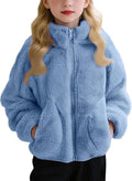 Girls Fleece Jacket Winter Warm Zip Up Stand Collar Sherpa Coat