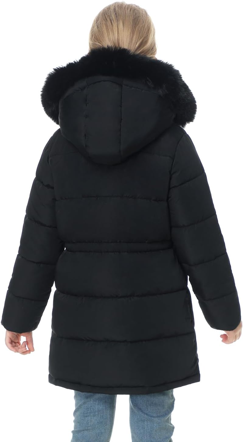 Girl's Winter Long Coat Parka Warm Hooded Puffer Jackets