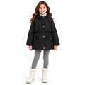 JiAmy Girls Fleece Lined Hooded Jacket Adjustable Waist School Coat 4-14Y