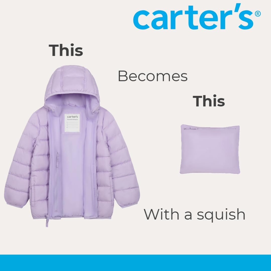Carter's Girls' Stuff-a-Puff Packable Puffer Jacket