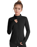 JOCMIC Girls Zip Up Jacket Horse Riding Shirts Kids Athletic Yoga Jackets