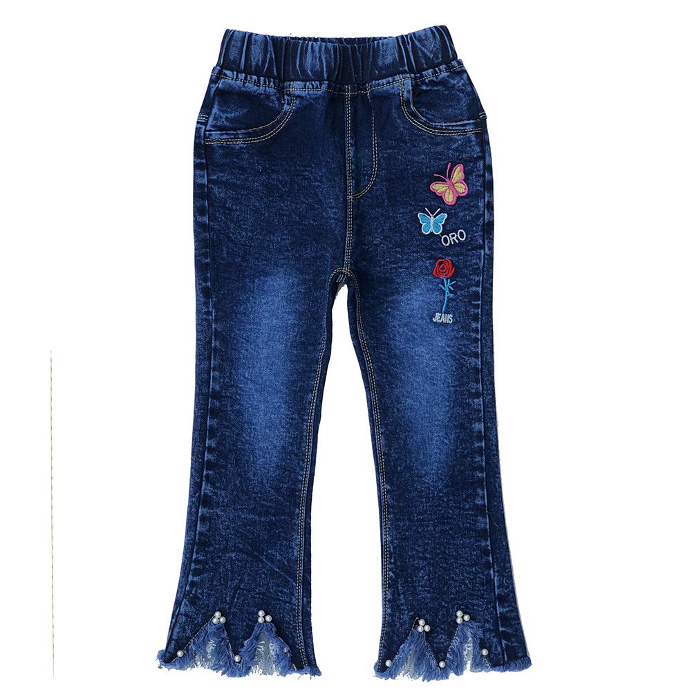 Peacolate 4-9T Infant Little Kids Girls Embroidery Jeans Denim Pants