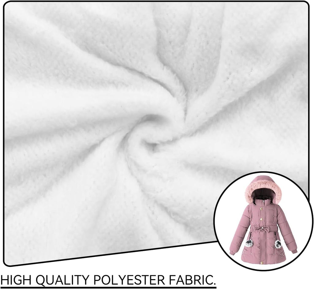 Girls Winter Dress Coat Faux Fur Hood Puffer Jacket Parka Outerwear