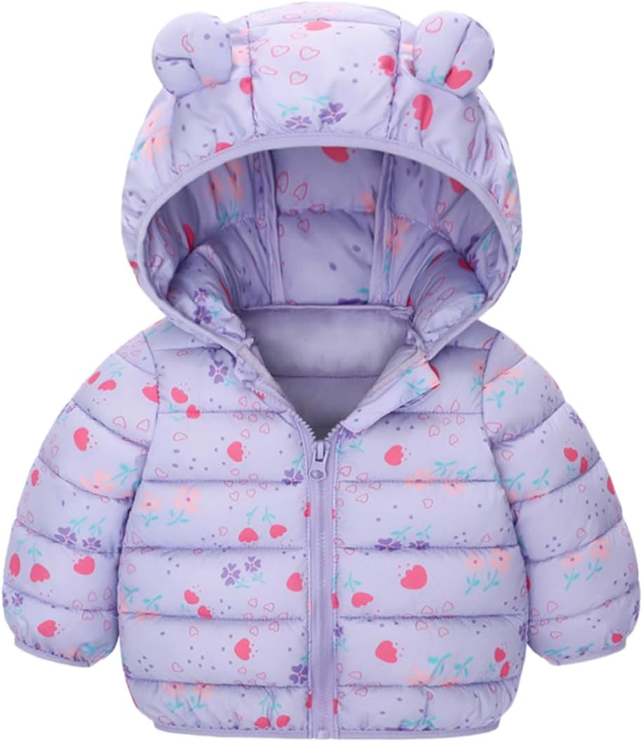 6M-4T Baby Boys Girls Winter Coats Hooded Toddler Kids Jacket
