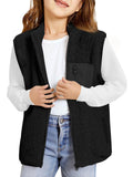 Haloumoning Girls Fleece Vest Sherpa Full Zip Fuzzy Jackets