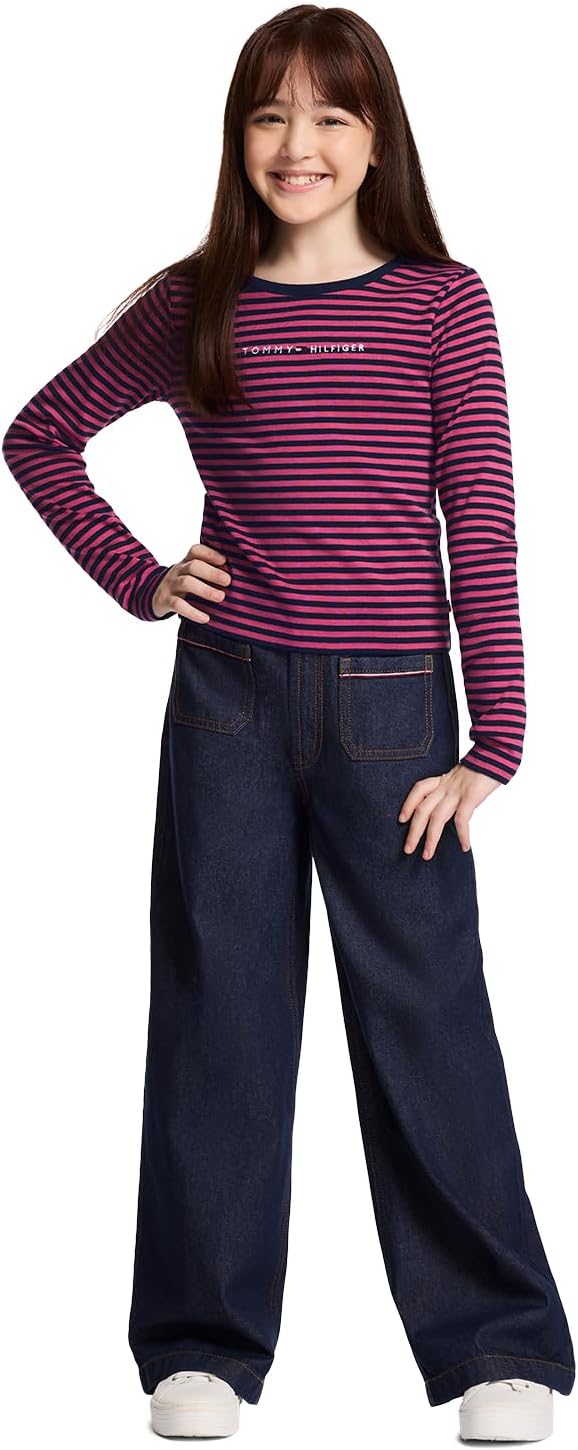 Tommy Hilfiger Girls' Wide Leg 5-Pocket Denim Jean