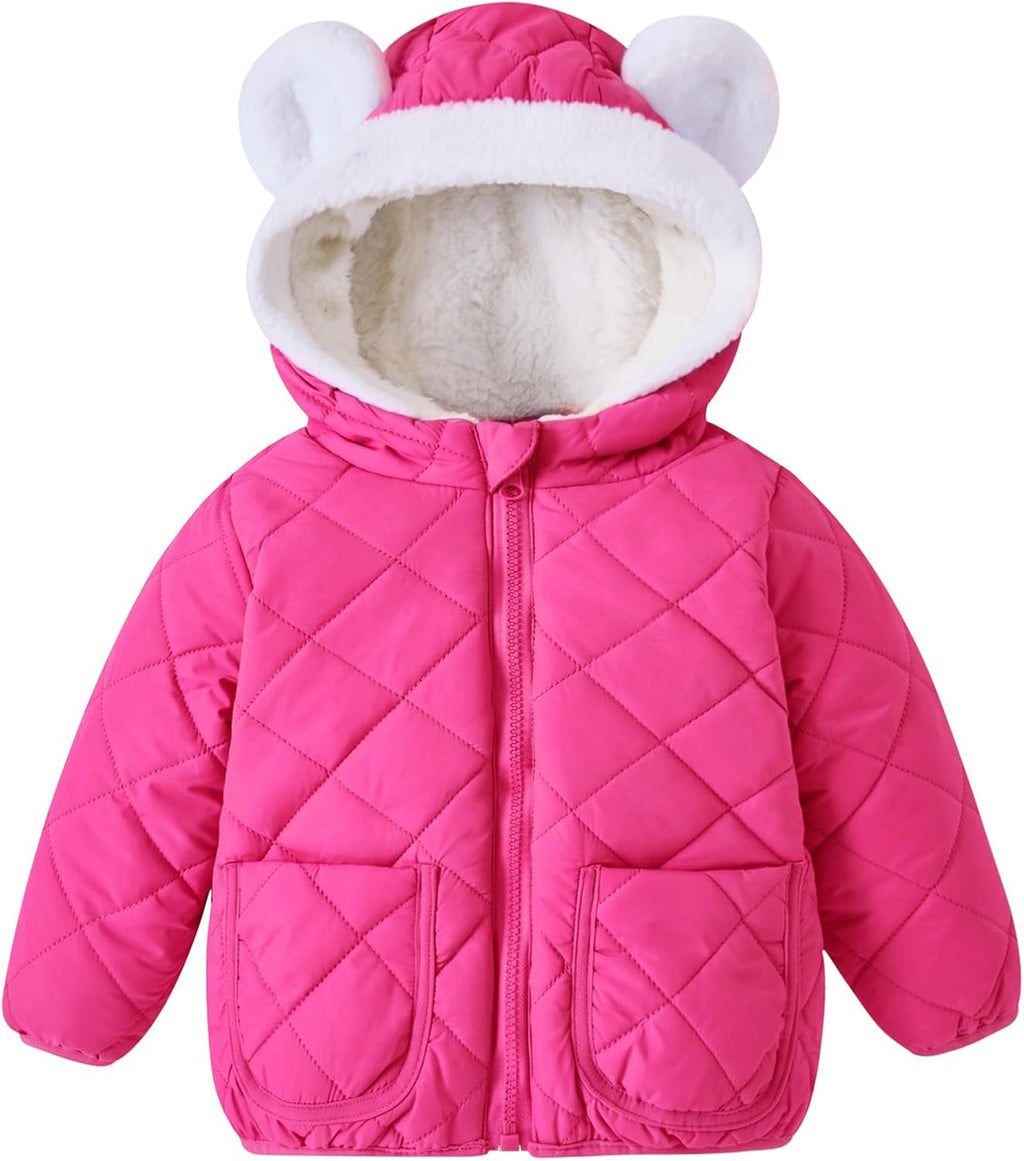 Fanient Toddler Girls Winter Coat Lightweight Hooded Jacket Size 1-5T