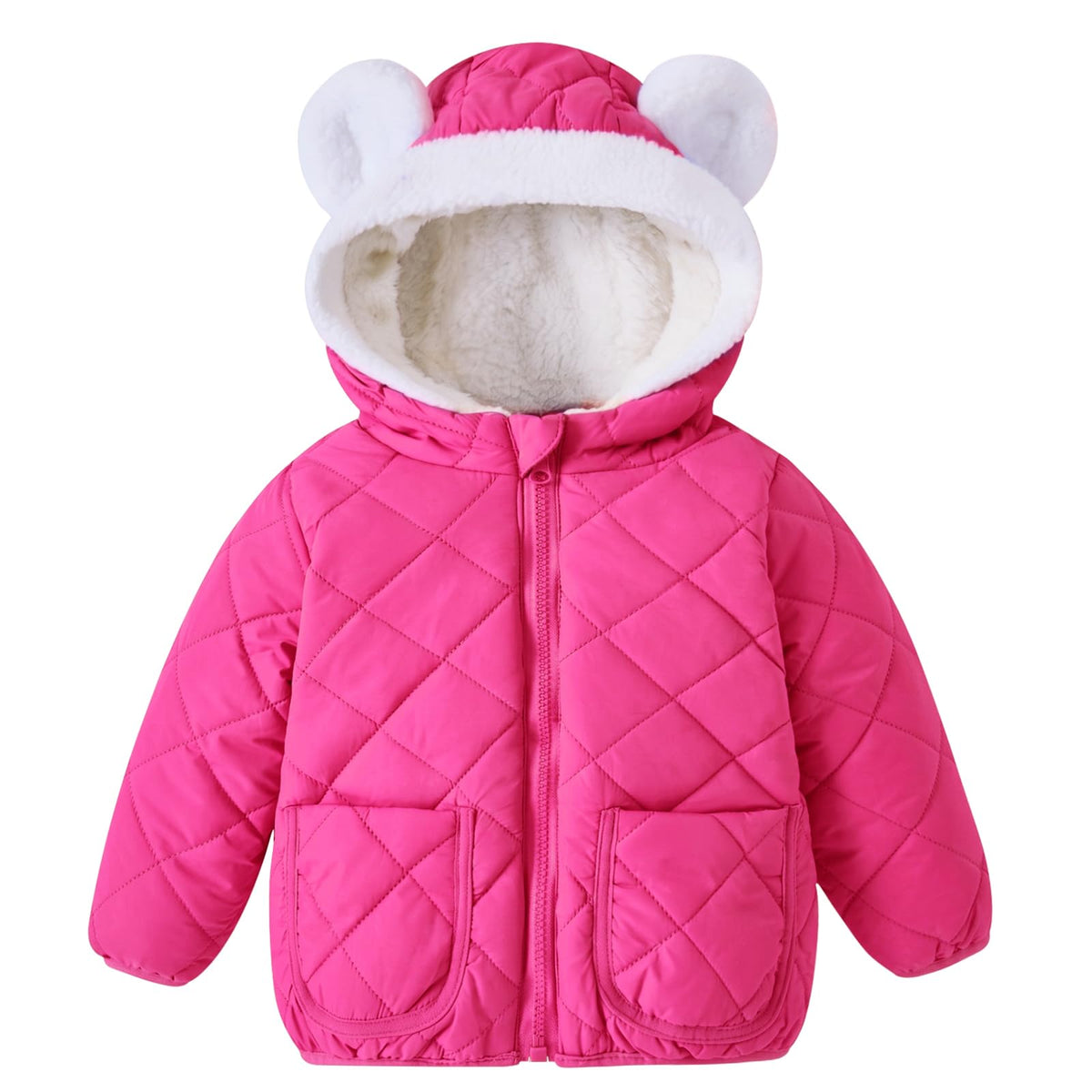 Fanient Toddler Girls Winter Coat Lightweight Hooded Jacket Size 1-5T