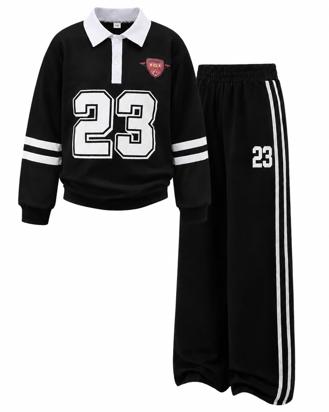 Tween Girl Clothes Mock Neck Long Sleeve Top & Bow Wide Leg Pants 2PCS Fall Winter Outfits Set 7-14Y