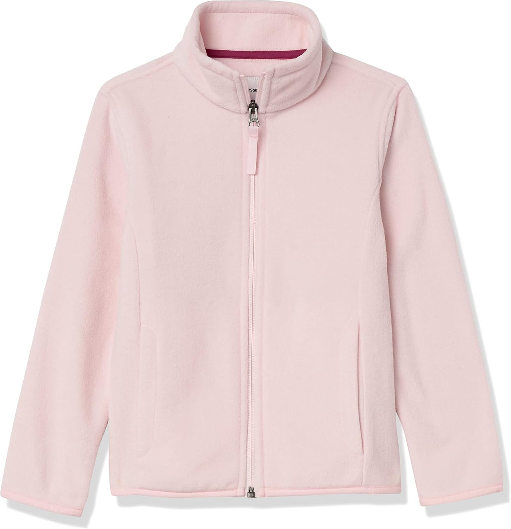 Amazon Essentials Girls and Toddlers' Polar Fleece Full-Zip Mock Jacket, Insulated Outerwear Coat