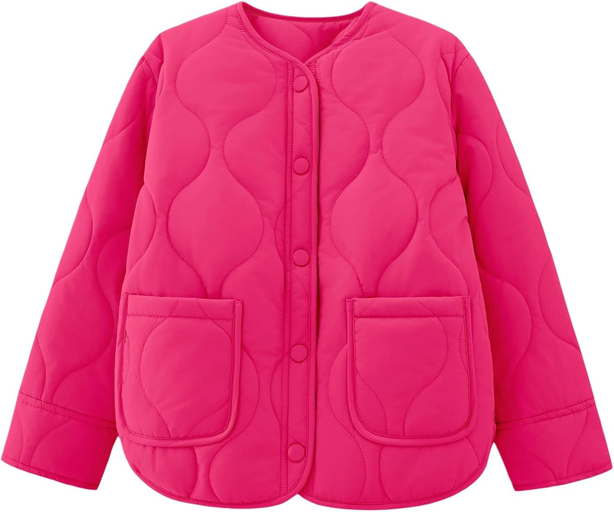Girls Lightweight Quilted Jackets Kids Winter Coat Outwear 5-14Y