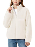 7-14Y Girls Winter Fleece Zipper Jacket with Pockets
