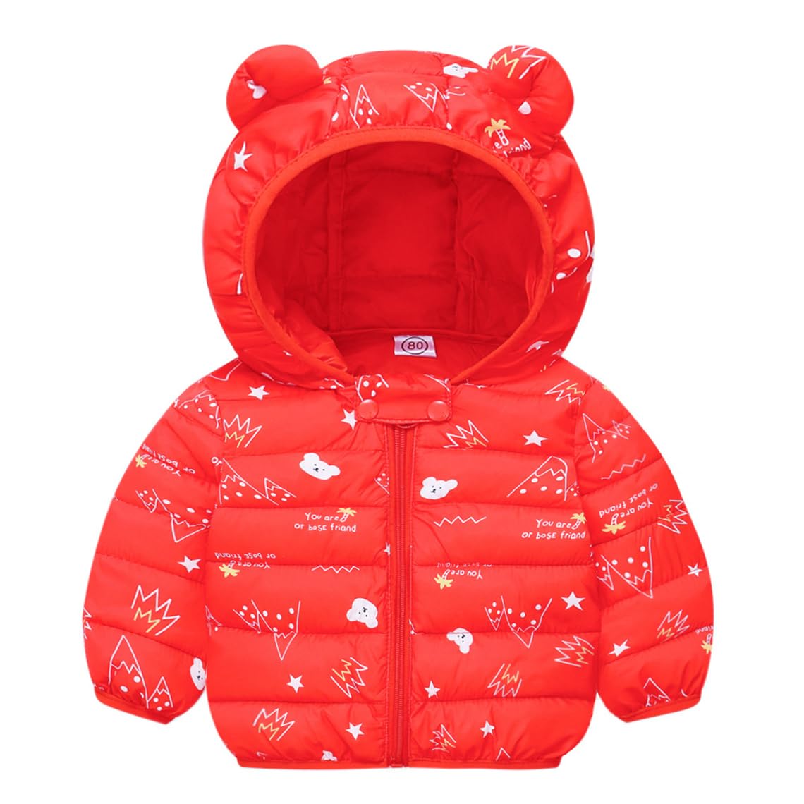 6M-4T Baby Boys Girls Winter Coats Hooded Toddler Kids Jacket