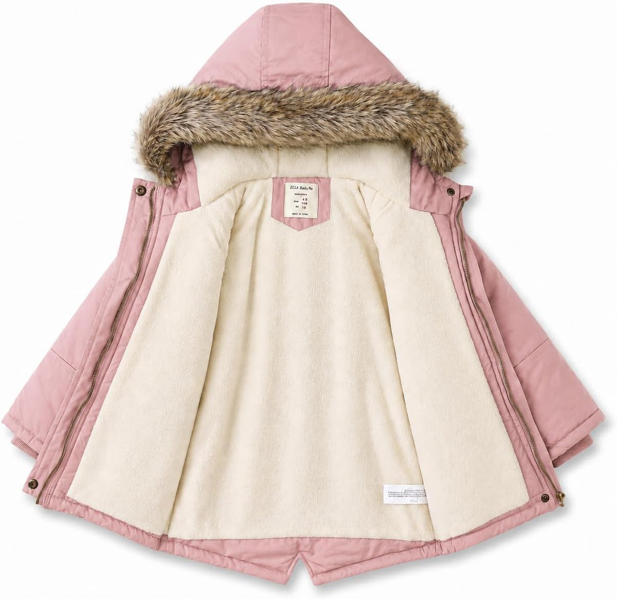 Kids Winter Jacket Puffer Coats Fleece Parka Boys Girls Outerwear