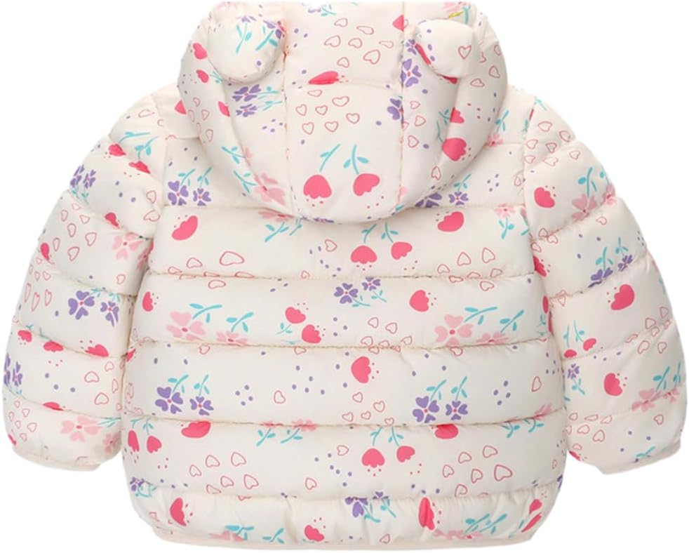 6M-4T Baby Boys Girls Winter Coats Hooded Toddler Kids Jacket