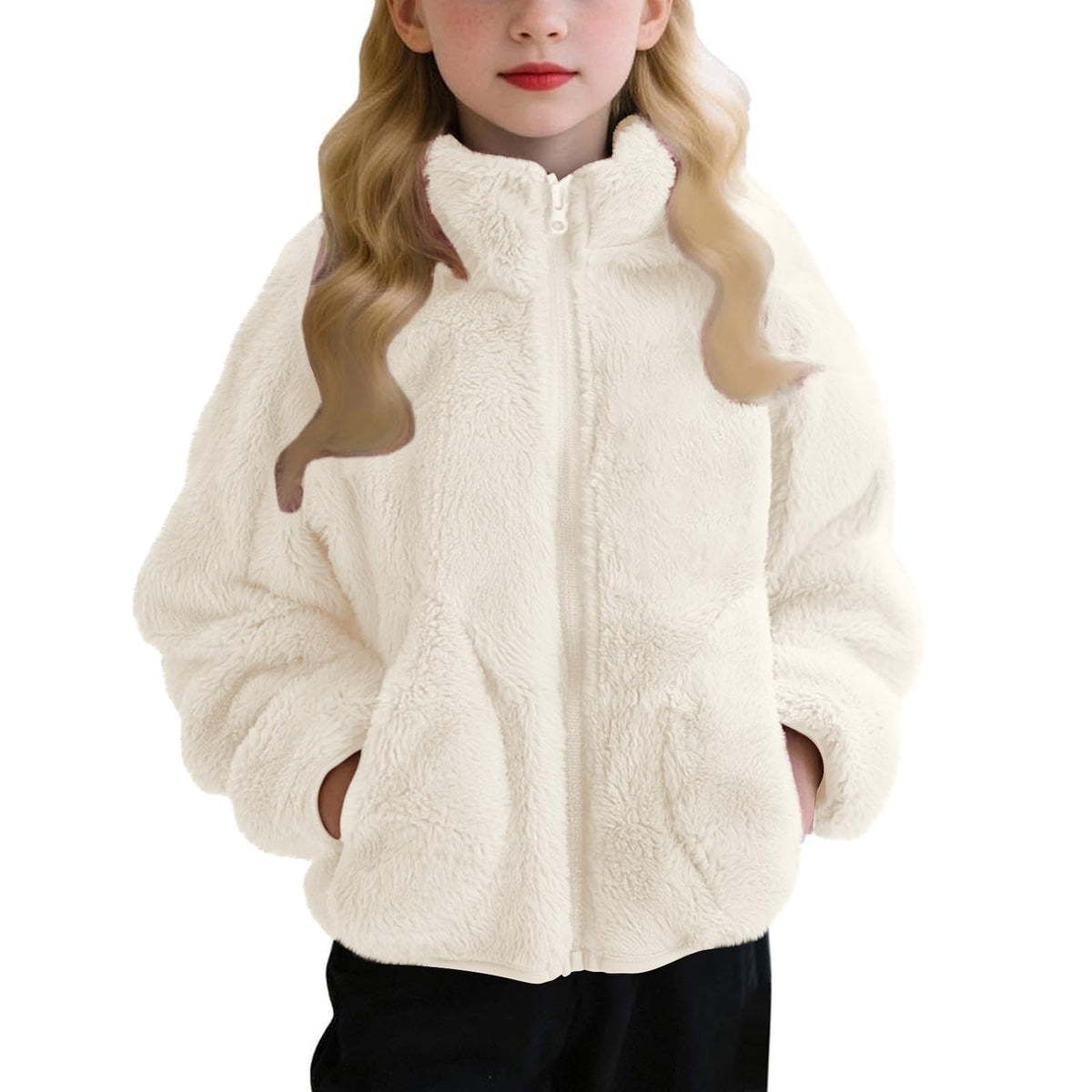 Girls Fleece Jacket 2026 Fall Fashion Cute Zip Up Sherpa Jackets for Girls