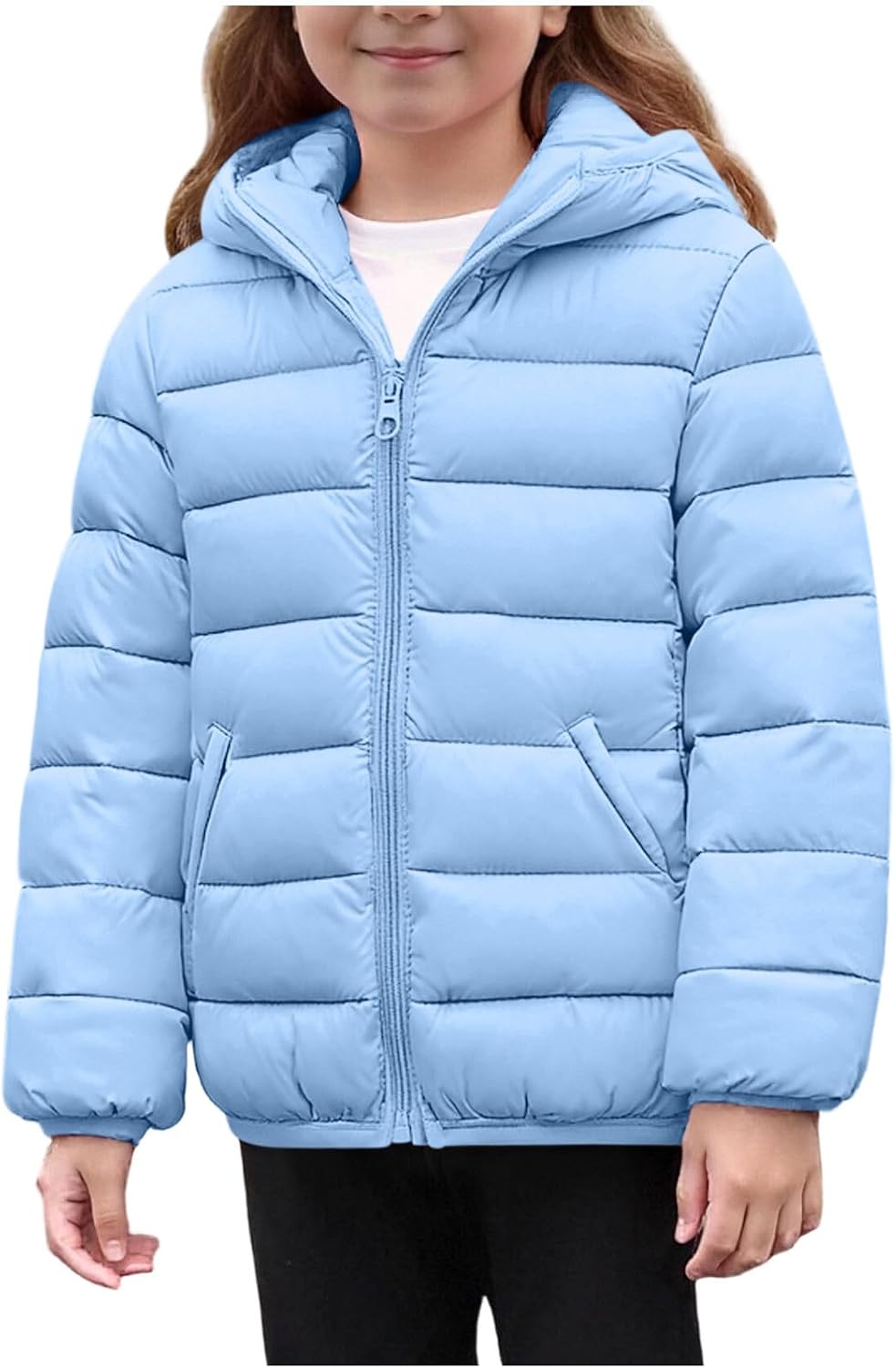 Girls Winter Coat Kids Puffer Jacket Youth Hooded Lightweight down Jackets Boys Warm Packable Outerwear Cute Clothes