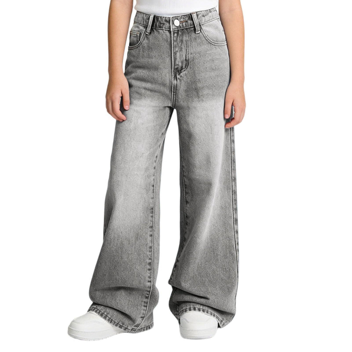 12-16Y Girls Jeans Teen Girl Clothes Baggy Wide Leg Cute Pants Retro Denim Pant Y2k Tween Outfits