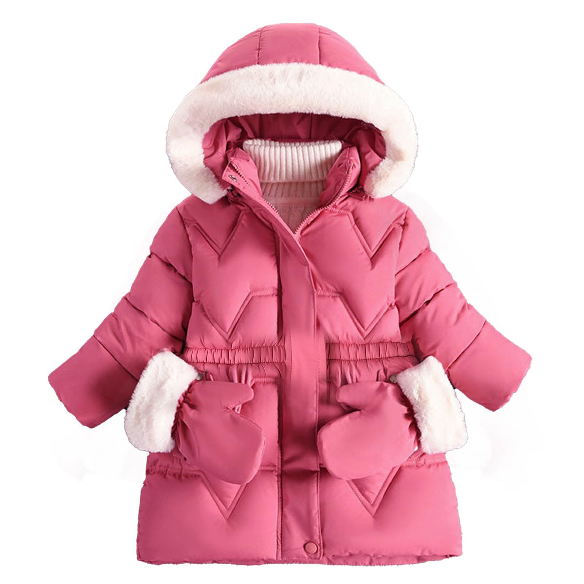 AiWMGL 3T 4T 5T 6T Toddler Girls Winter Coat Jacket Outwear Clothes Warm Overcoat Snowsuit Puffer Parka Fur Lined Hood Kids
