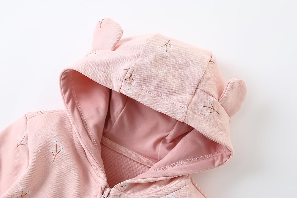 Jackets for Girls Zip Up Hoodie for Toddler Girl Kids Sweatshirt Clothes Cotton Lightweight Outerwear Top Fall Age 1-7 Years