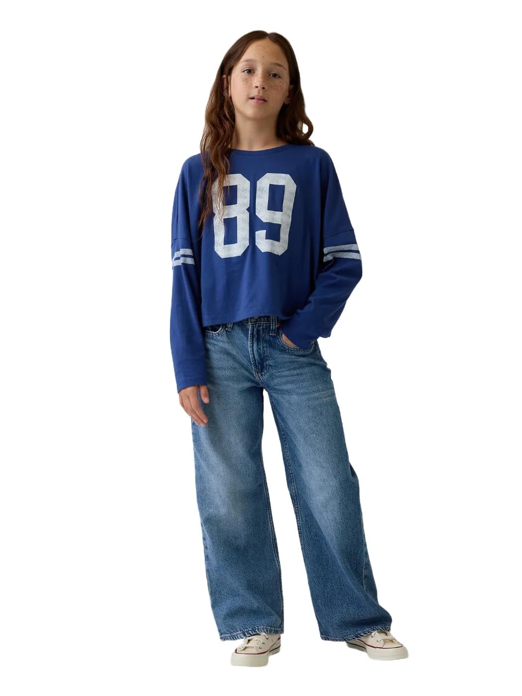 GAP Girls' High Rise Wide Leg Jean