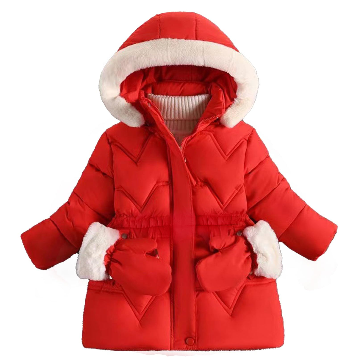 AiWMGL 3T 4T 5T 6T Toddler Girls Winter Coat Jacket Outwear Clothes Warm Overcoat Snowsuit Puffer Parka Fur Lined Hood Kids