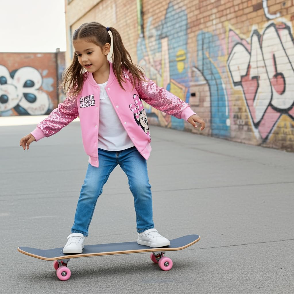 Disney Varsity Bomber Jacket for Kids 2-14Y, Cute Outerwear, Character Coat