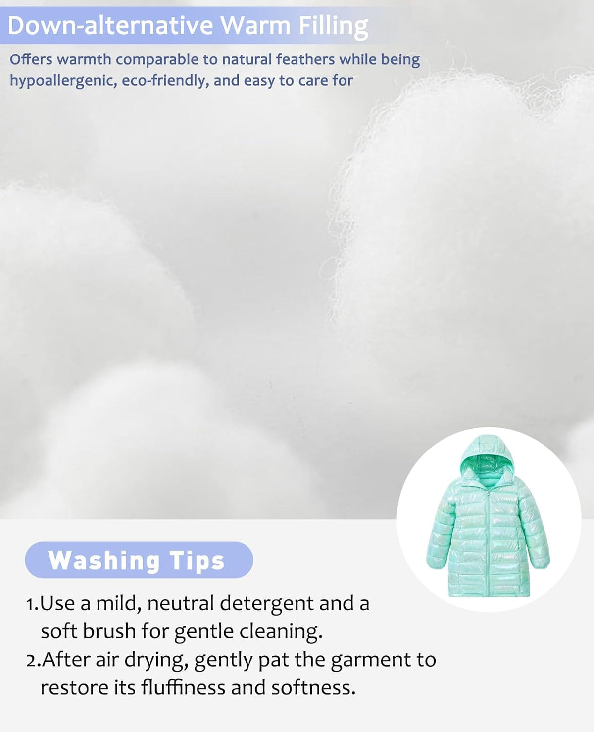 Girls Winter Coat, Long Metallic Puffer Jacket