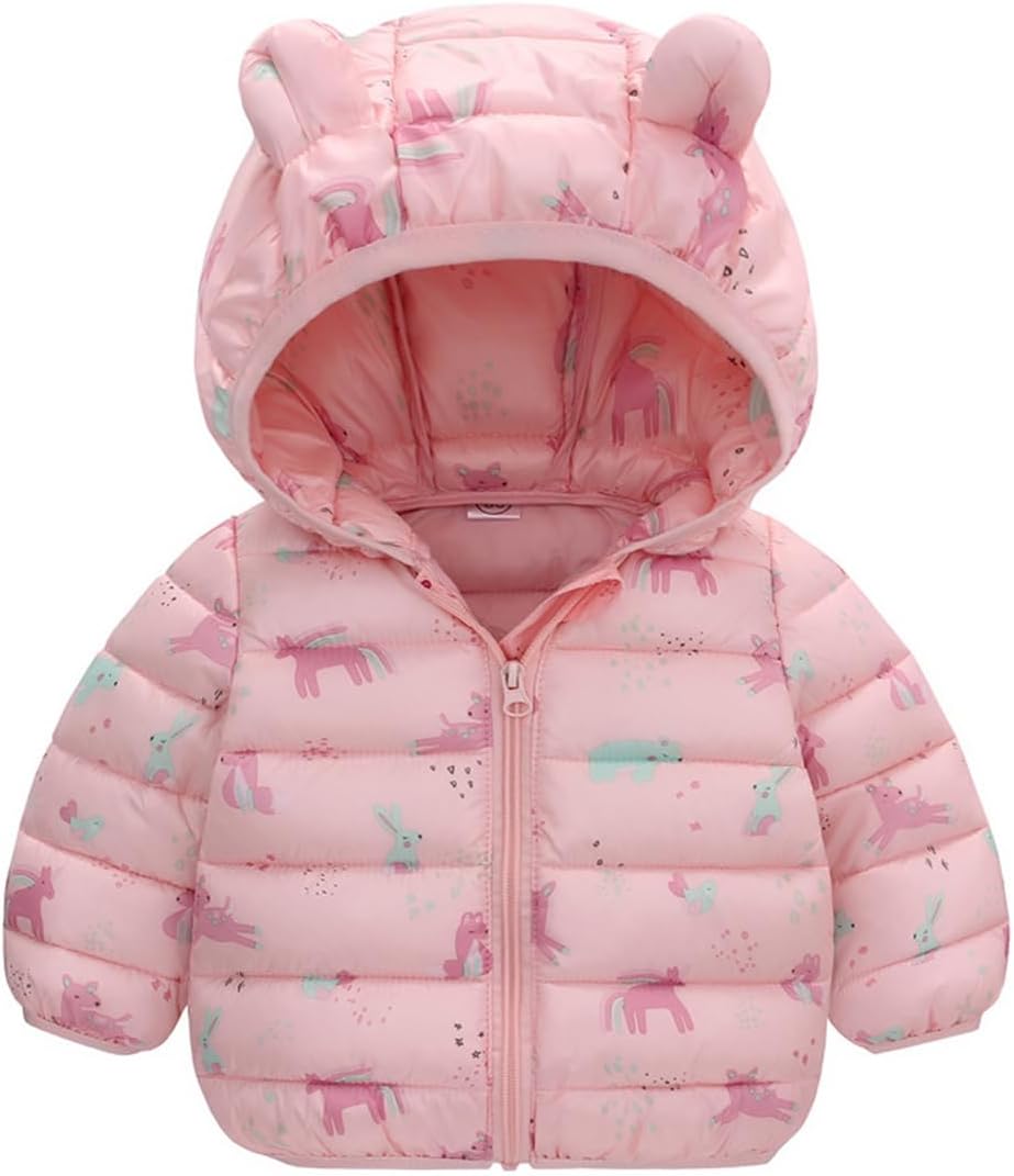 6M-4T Baby Boys Girls Winter Coats Hooded Toddler Kids Jacket