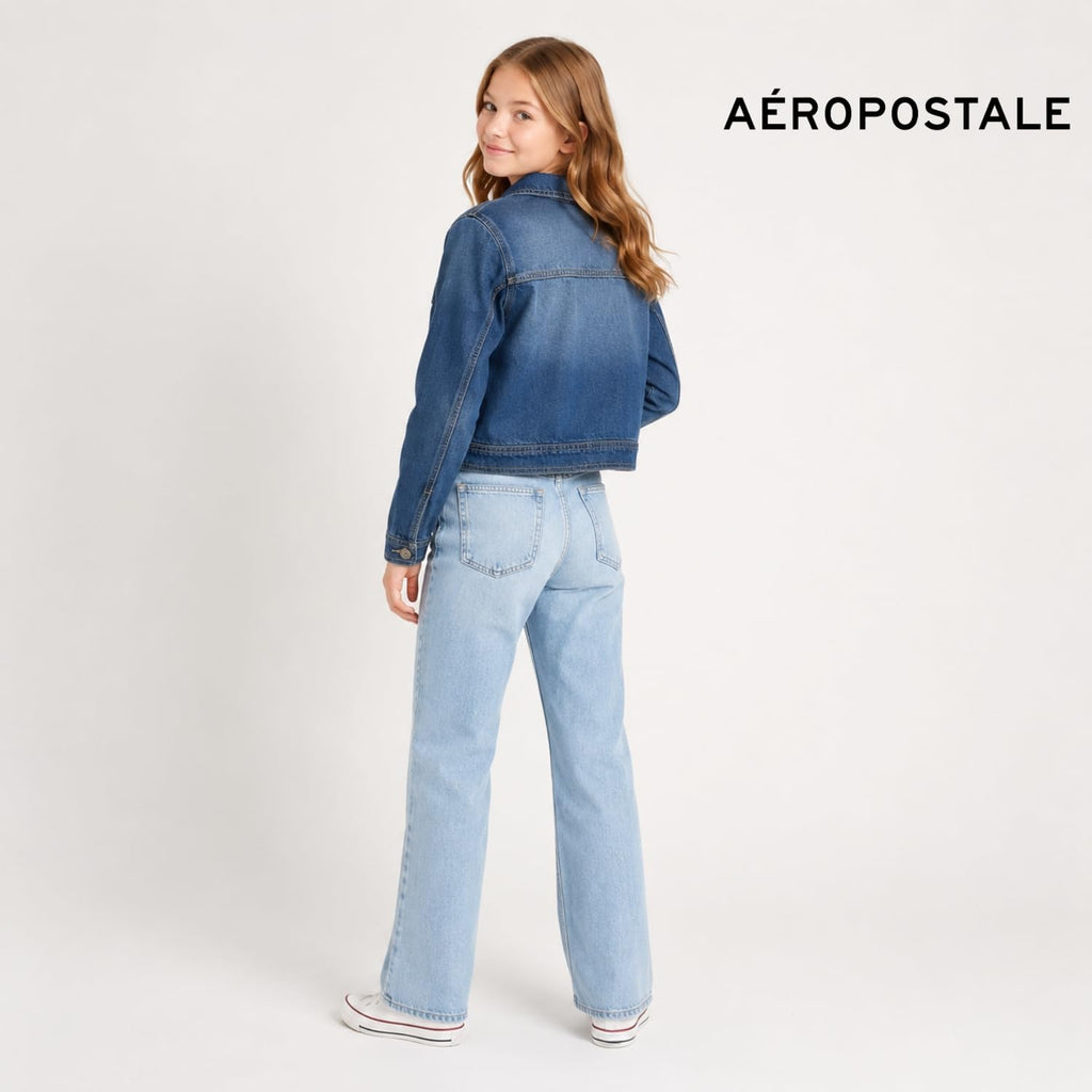 AEROPOSTALE Girls Denim Jacket, Classic Jean Jacket, 100% Cotton, Size 4-16