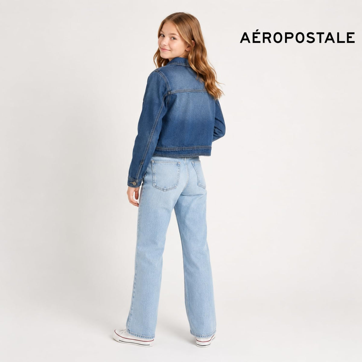 AEROPOSTALE Girls Denim Jacket, Classic Jean Jacket, 100% Cotton, Size 4-16