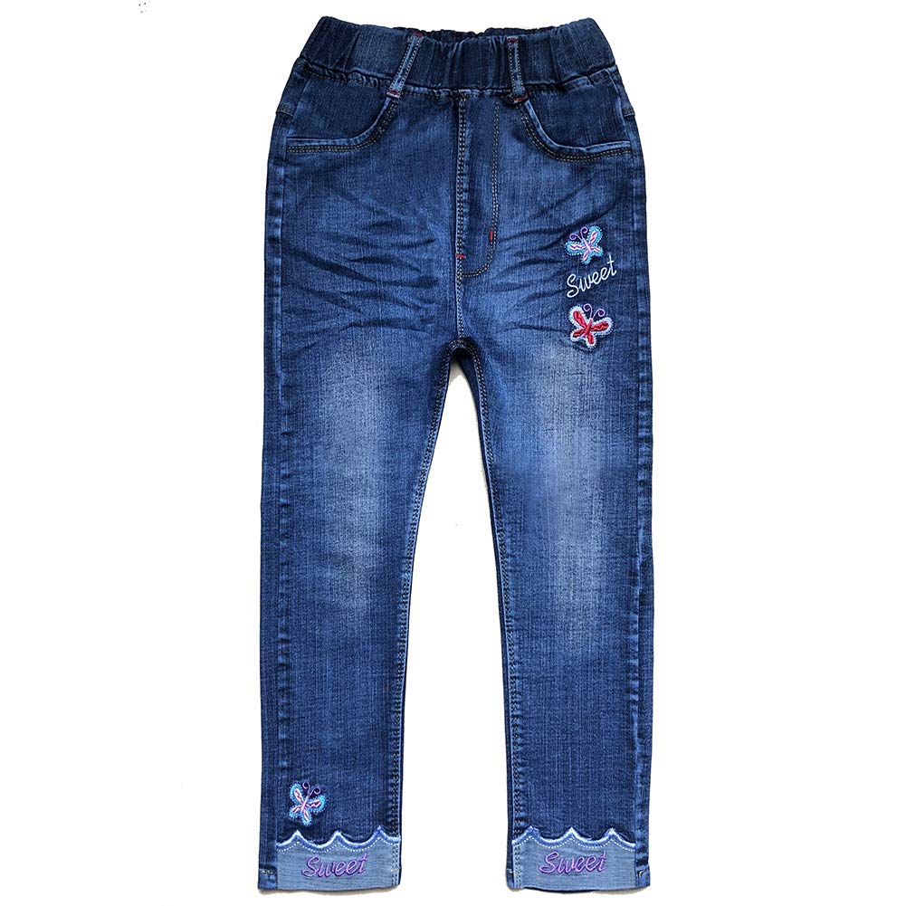 Peacolate 4-9T Infant Little Kids Girls Embroidery Jeans Denim Pants