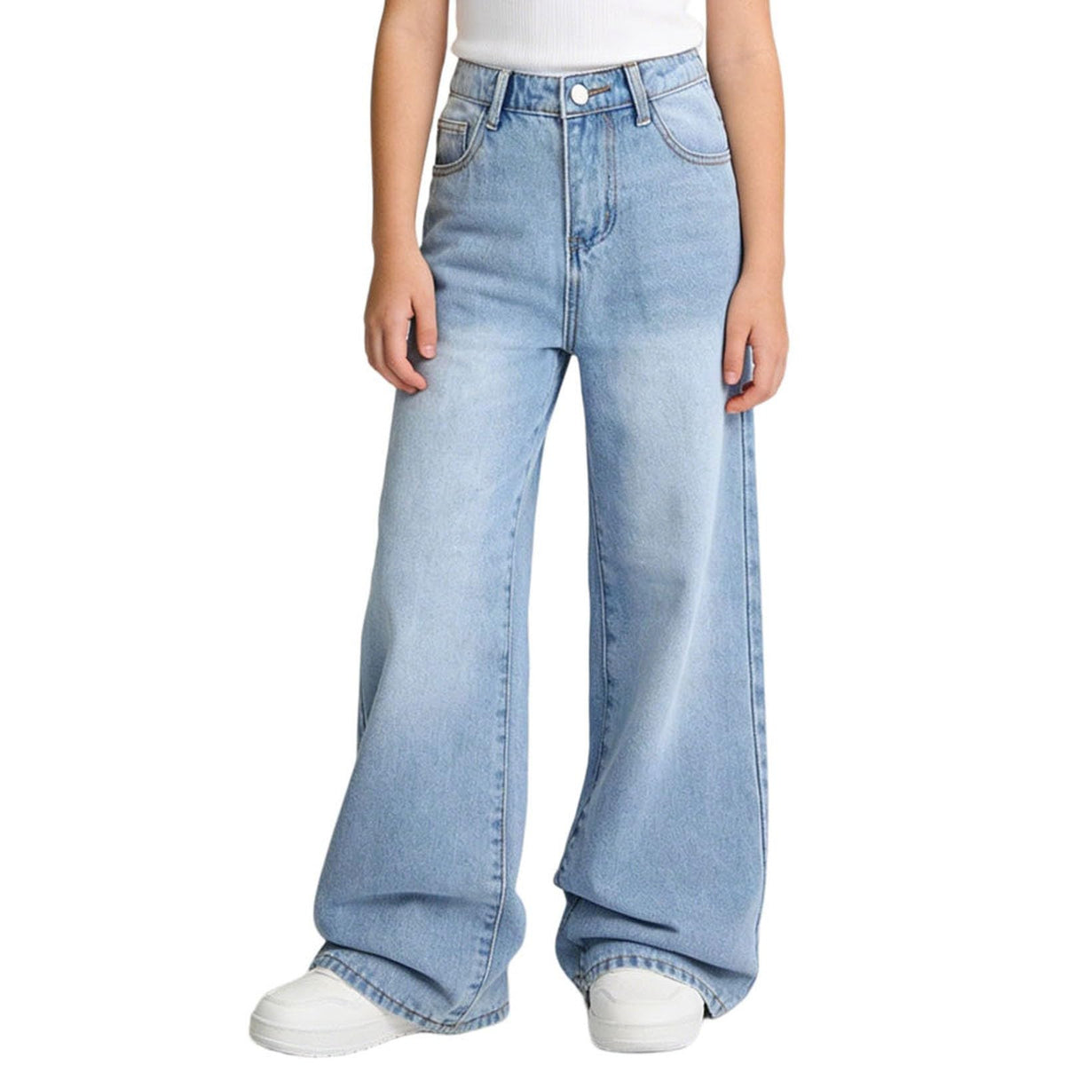 12-16Y Girls Jeans Teen Girl Clothes Baggy Wide Leg Cute Pants Retro Denim Pant Y2k Tween Outfits