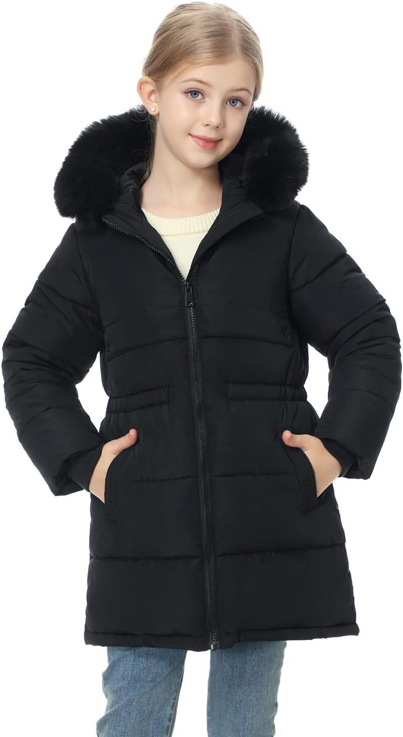 Girl's Winter Long Coat Parka Warm Hooded Puffer Jackets