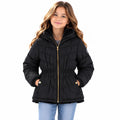 Jessica Simpson Girls Heavyweight Cinched Puffer Faux Fur Zip Hooded Coat