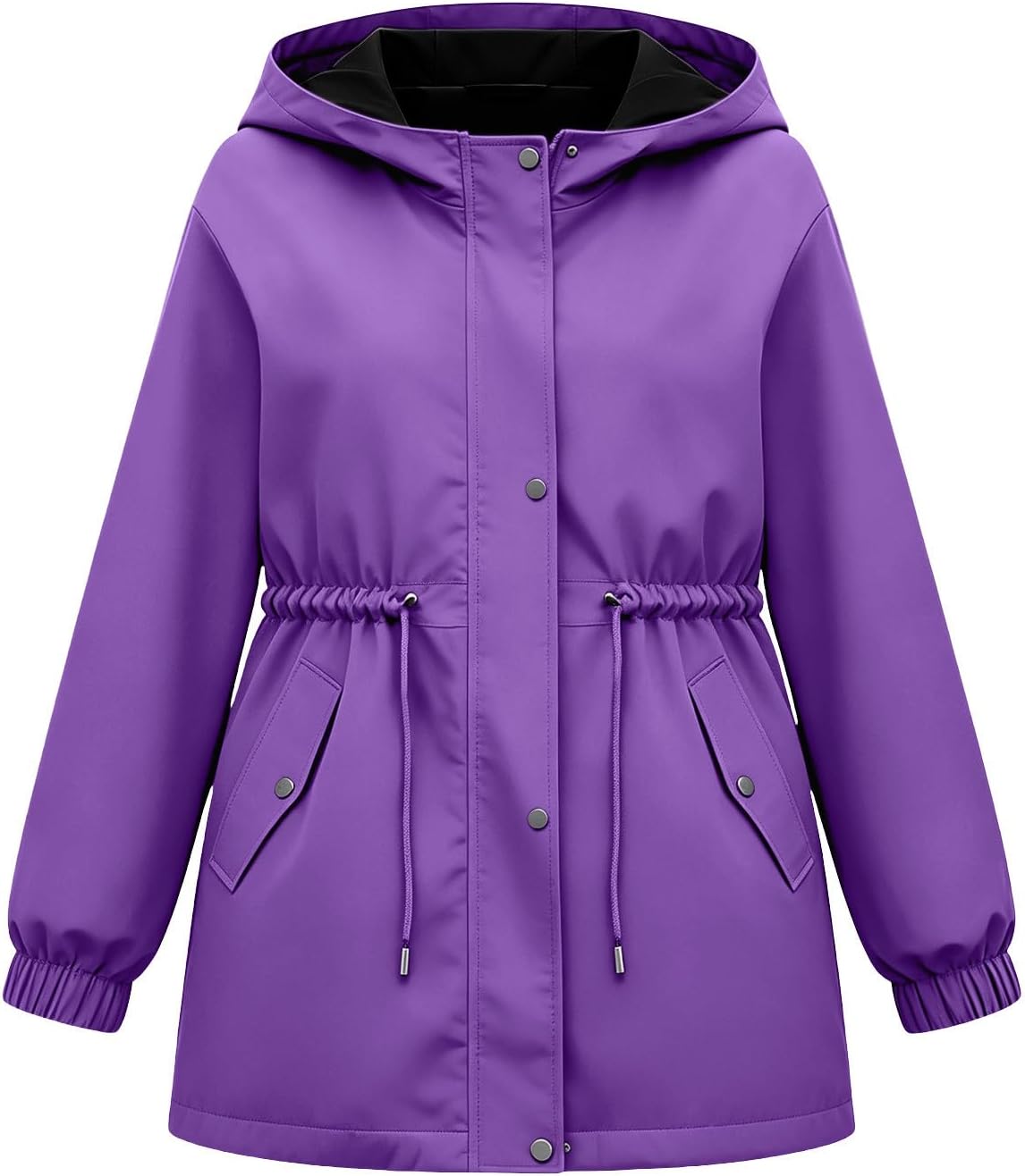 DASAYO Girls Rain Jacket Waterproof Lightweight Raincoat Hooded Windbreaker