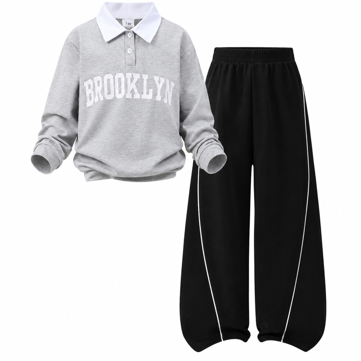 Tween Girl Clothes Mock Neck Long Sleeve Top & Bow Wide Leg Pants 2PCS Fall Winter Outfits Set 7-14Y
