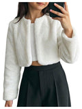 SHENHE Girl's Faux Fur Bolero Jacket Open Front Fuzzy Cozy Dress Coat Shrug