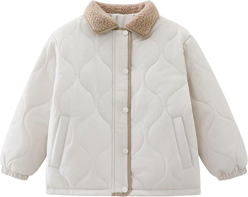 Girls Quilted Jacket Puffer Winter Coat Lightweight Outwear 3-14Y
