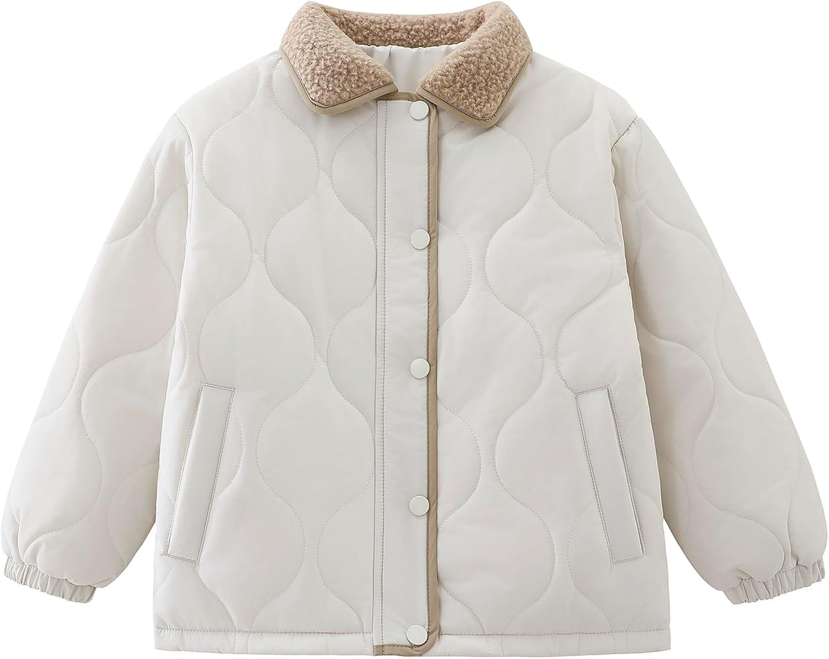 Girls Quilted Jacket Puffer Winter Coat Lightweight Outwear 3-14Y