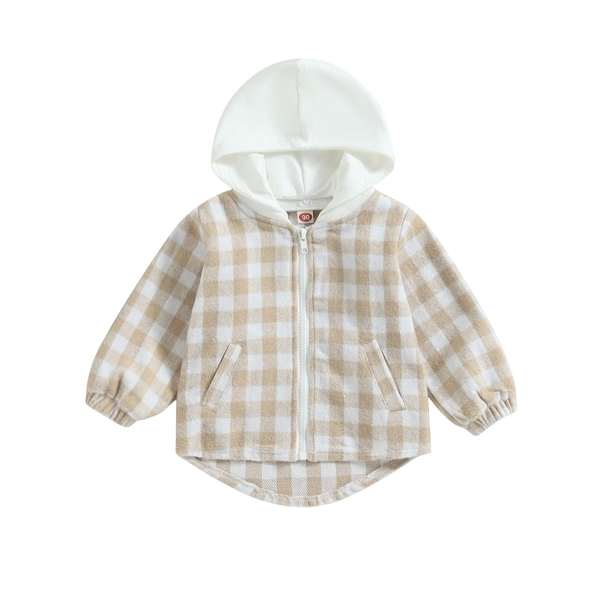 Douhoow Toddler Baby Plaid Jacket Baby Boy GIrl Flannel Hoodies Zip Up Hooded Fall Winter Outerwear Coat