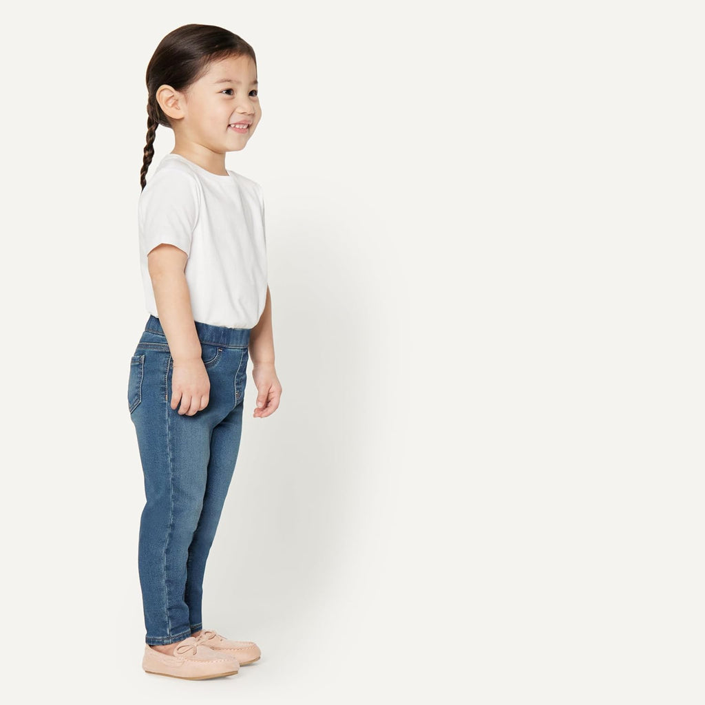 Amazon Essentials Girls and Toddlers' Skinny Mid Rise Soft Stretch Denim Jegging