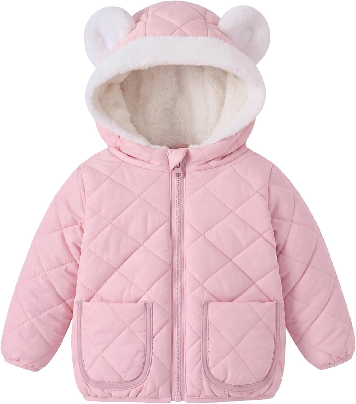 Fanient Toddler Girls Winter Coat Lightweight Hooded Jacket Size 1-5T