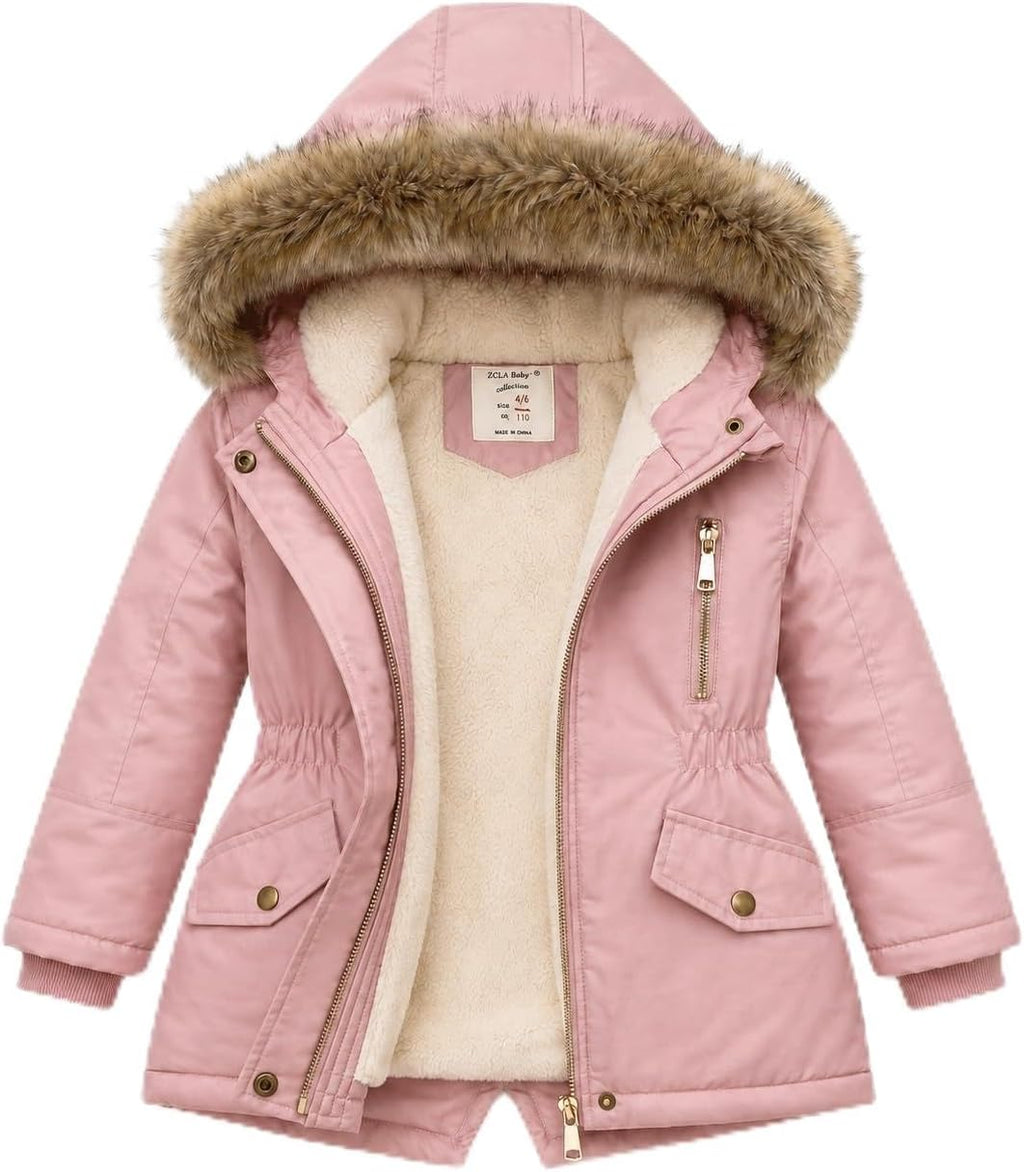 Kids Winter Jacket Puffer Coats Fleece Parka Boys Girls Outerwear