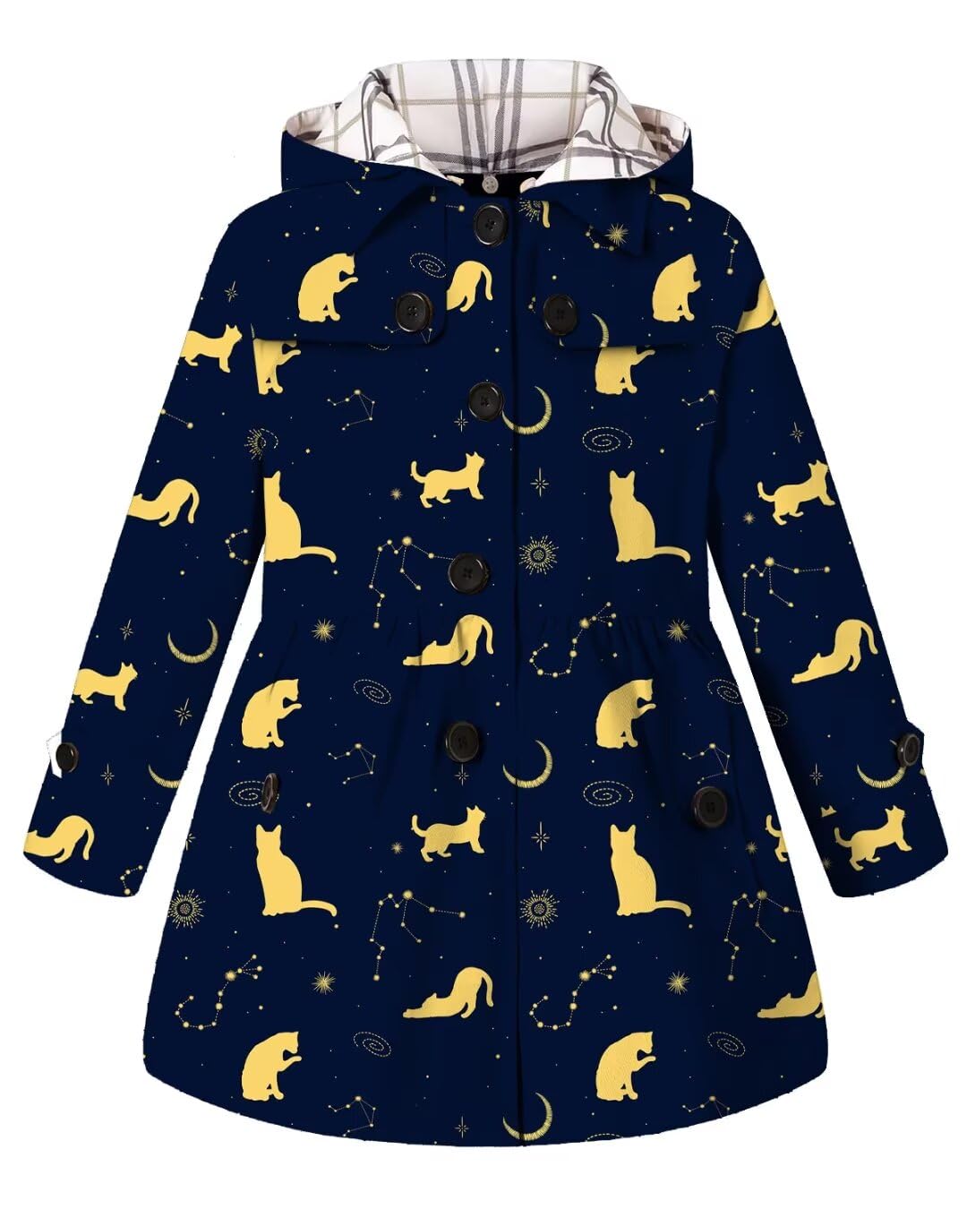 Girl's Hooded Single Breasted Trench Coat Outerwear