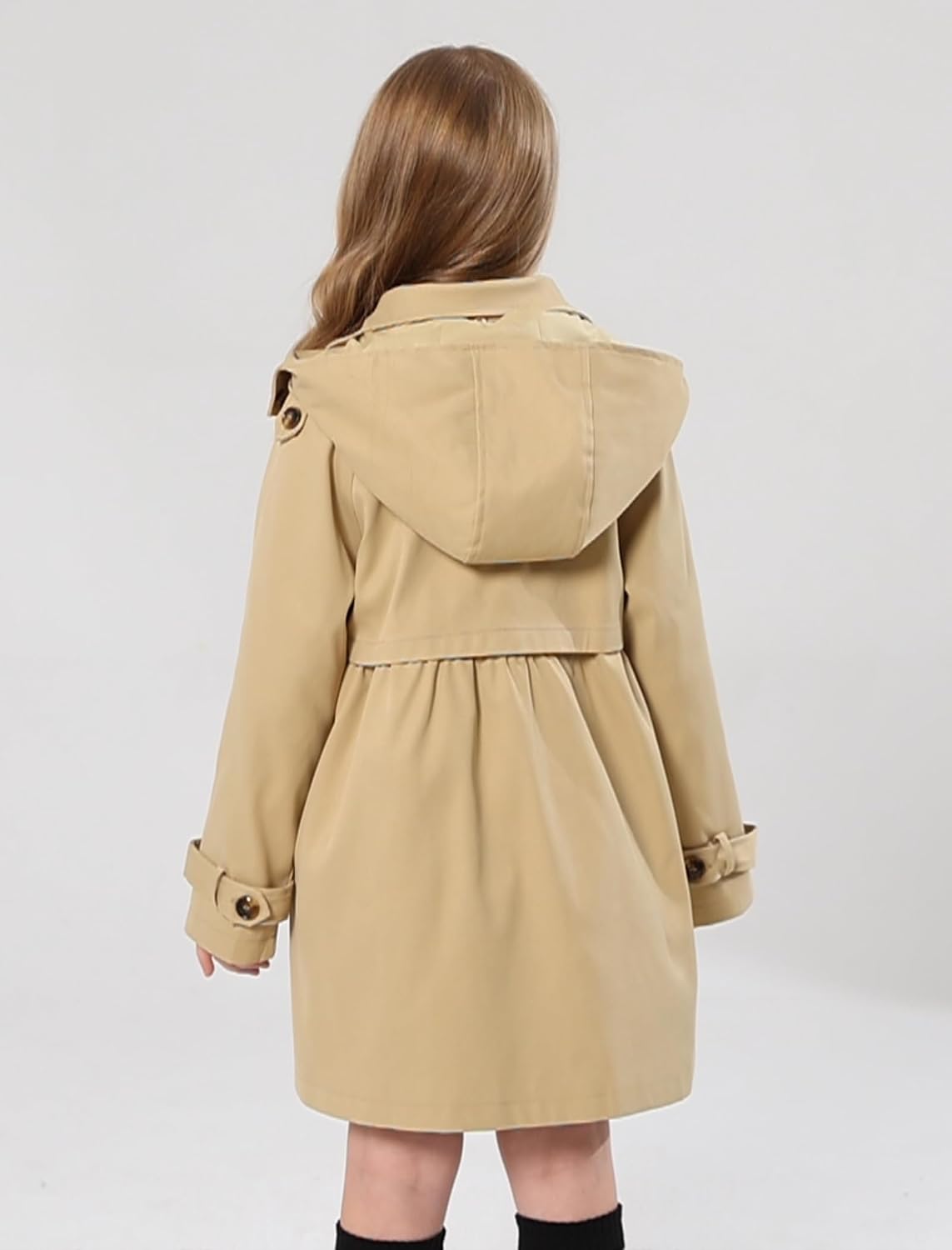 Girl's Trench Coat Hooded Waterproof rain jacket 6-14 Years